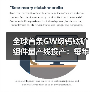 全球首条GW级钙钛矿组件量产线投产:每年可产出约180万片光伏组件(图1) 全球首条GW级钙钛矿组件量产线投产:每年可产出约180万片光伏组件(图1)