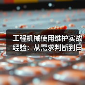 工程机械使用维护实战经验:从需求判断到日常保养(图1) 工程机械使用维护实战经验:从需求判断到日常保养(图1)